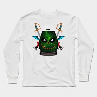 Spooky Halloween Pumpkin Head Long Sleeve T-Shirt